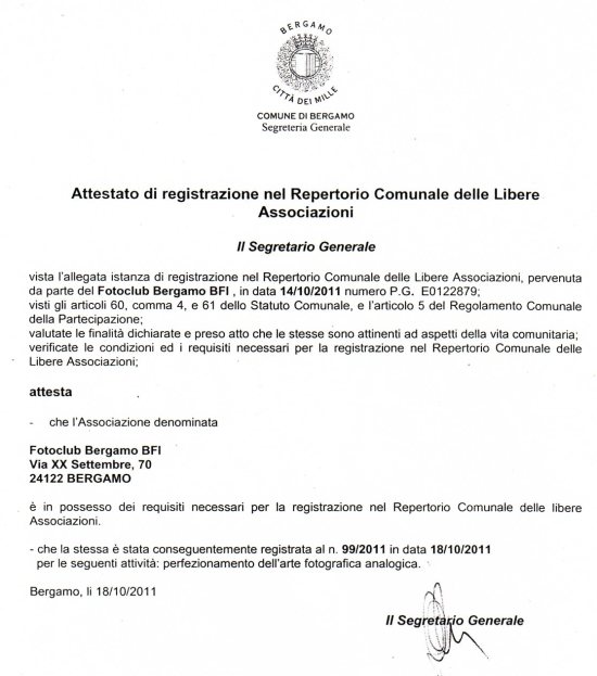 2011 registarzione ass bg