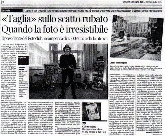 Corsera - furto foto -140710